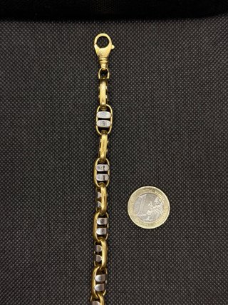 PULSERA TEJIDO ANCLA ORO 18K