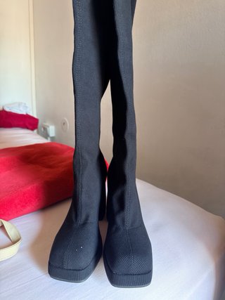 Botas altas negras tacón grueso talla 39