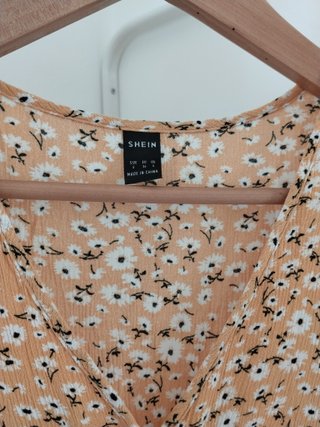 Vestido midi estampado flores verano talla S Shein