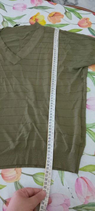 Pullover donna mezze maniche scollo a V