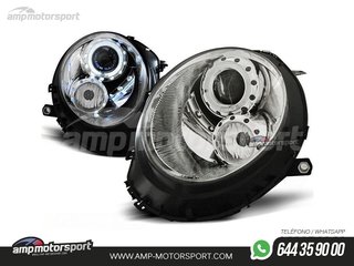 FAROS DELANTEROS OJOS DE ANGEL PARA MINI COOPER R56/R57 CROMO 2006-2014