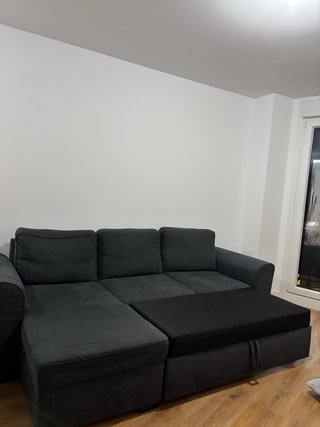Sofá cama gris 3 plazas con almacenaje