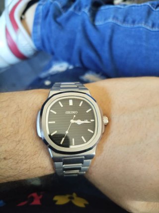 Reloj Seiko Mod Nautilus Negro 42mm