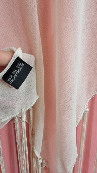 Foulard copricostume bianco con frange