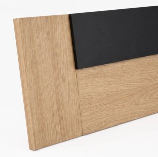 Cabecero de madera con detalle negro