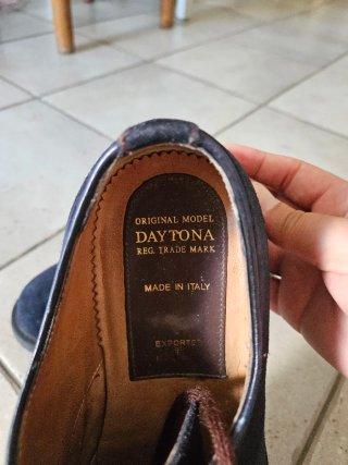 Scarpe uomo Daytona blu scamosciate in pelle