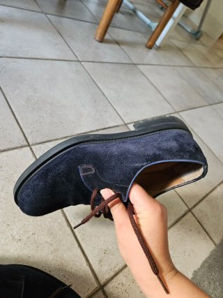 Scarpe uomo Daytona blu scamosciate in pelle