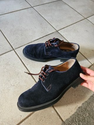 Scarpe uomo Daytona blu scamosciate in pelle