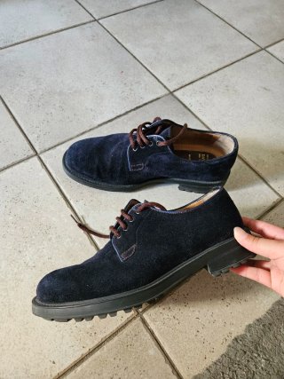Scarpe uomo Daytona blu scamosciate in pelle