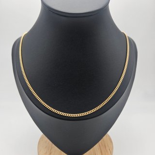 Cadena de Oro Maciza 18K, Cubana fina, 10gr, 56cm