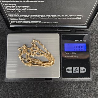 Cadena de Oro Maciza 18K, Cubana fina, 10gr, 56cm