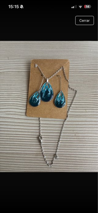 Colgante y pendientes forma de mar