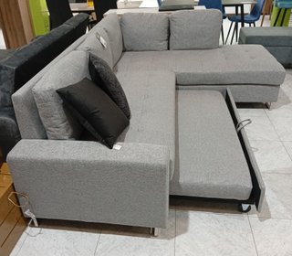 Sofá Cama· "Febe" Tela, Chaiselong, Arcón. OFERTA!