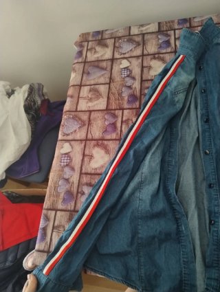 Camisa vaquera L con rayas mangas