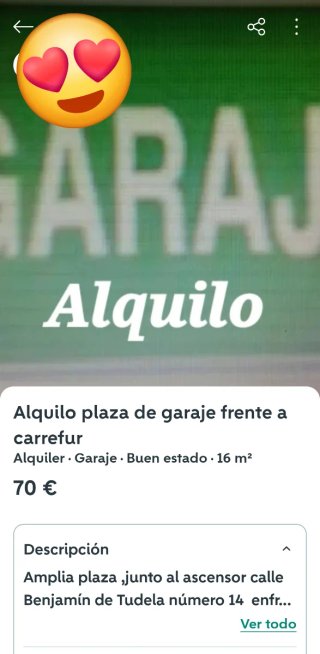 A alquilo plaza de garaje a partir del uno de juli
