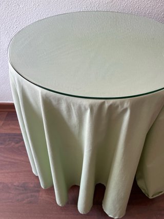 Mesa camilla redonda con cristal