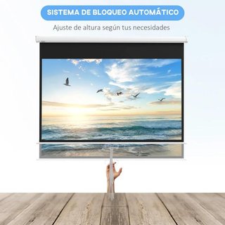 Pantalla de Proyección Portátil 80 Pulgadas Blanco