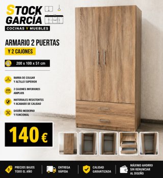 Armadio 2 ante + 2 cassetti Stock García
