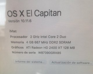 iMac 7.1 4GB RAM, Disco SSD + Accesorios