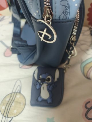 Mochila y monedero Stitch azul