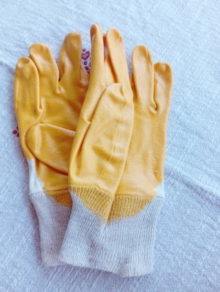 Guanti da lavoro gomma e cotone gialli TG 10 UOMO