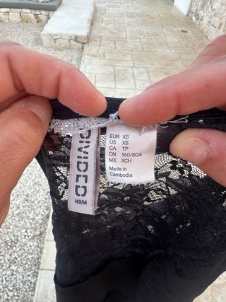 Abito lungo in pizzo nero taglia XS