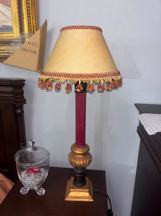 Lámpara Barroca Dorada y Roja