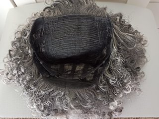 Peluca rizada plata