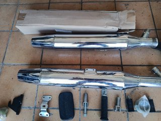 Escapes Harley Davidson Fatboy Cromados.