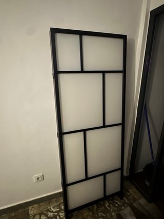 Biombo RISÖR blanco/negro 216x185 cm