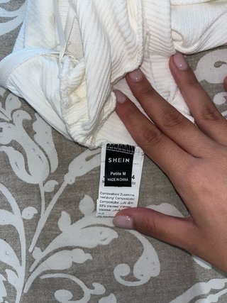 Top palabra de honor Shein canalé blanco Talla M