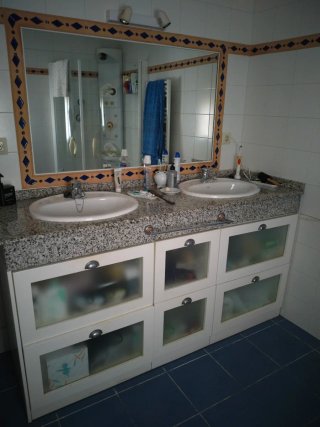 Mueble de baño doble seno con almacenaje