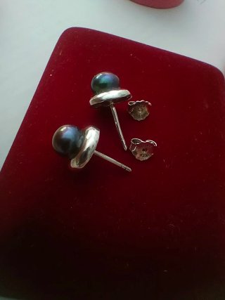 Pendientes de perlas y plata