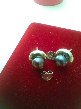 Pendientes de perlas y plata