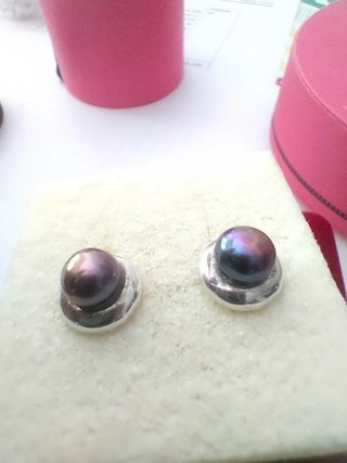 Pendientes de perlas y plata