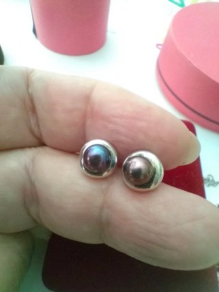 Pendientes de perlas y plata