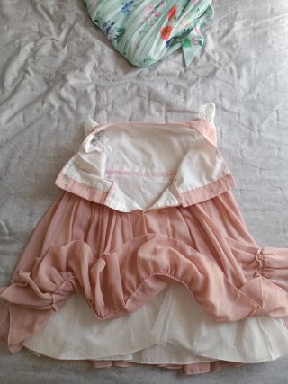 Vestido rosa niña con encaje