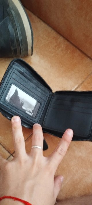 Billetera Zuola gris con cremallera