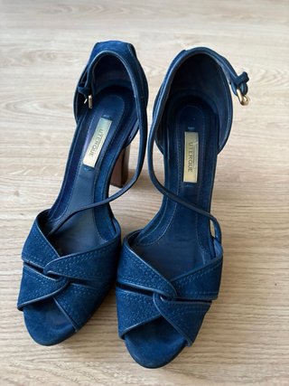 Sandalias Uterqüe Azul Tacon