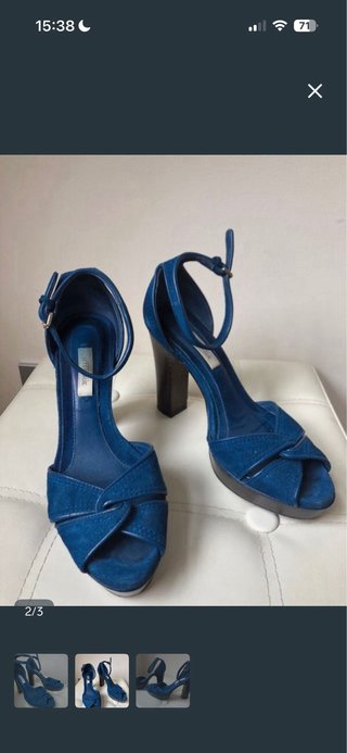 Sandalias Uterqüe Azul Tacon