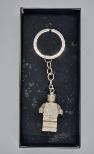 Portachiavi con Figura di Robot in Argento