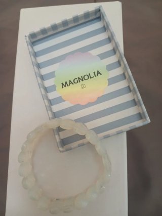 Pulsera de Topacio Azul y Blanco