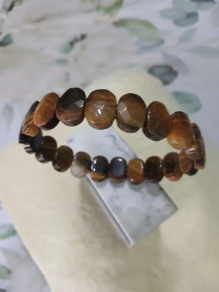 Pulsera de Topacio Azul y Blanco