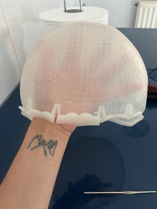 Gorro para mechas beige y blanco