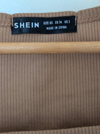 Blusa Shein manga larga marrón Talla XS