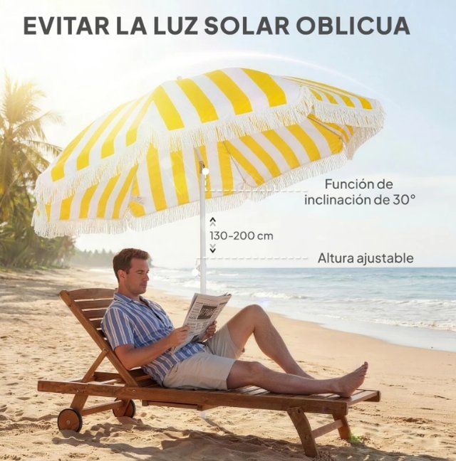 Sombrilla Playa Flecos Ø180 cm