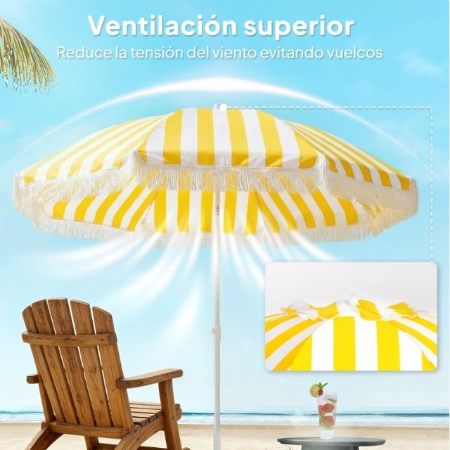 Sombrilla Playa Flecos Ø180 cm