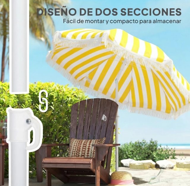 Sombrilla Playa Flecos Ø180 cm