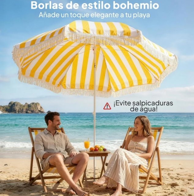 Sombrilla Playa Flecos Ø180 cm