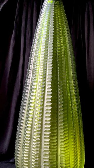 Vaso Murano Verde Alto Texturizzato 40cm
